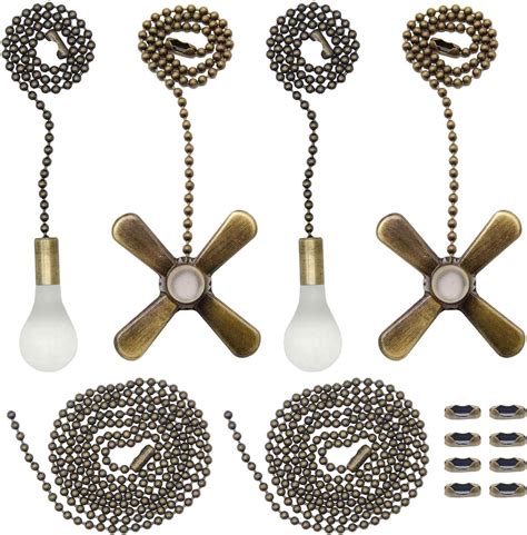 amazoncom iceyyyy bronze ceiling fan pull chain set including pcs beaded ball fan pull chain