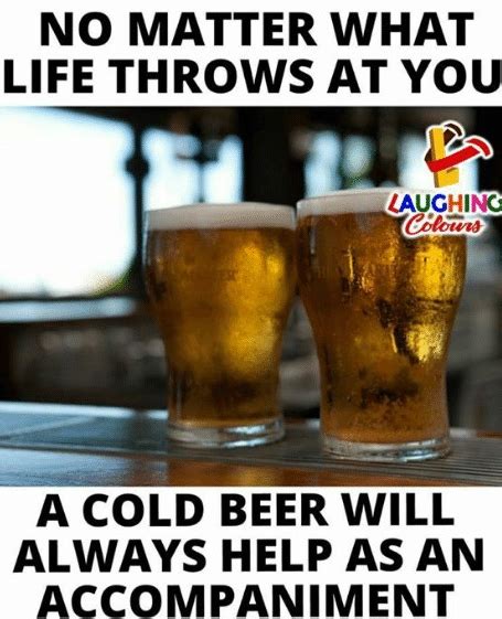 No Matter What Life Throws At You A Cold Beer Will Always Help 🍻
