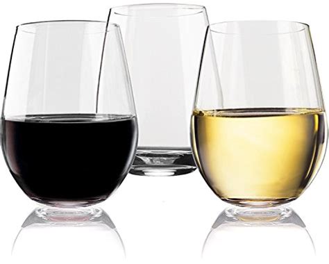 Vivocci Unbreakable Elegant Plastic Stemless Wine Glasses