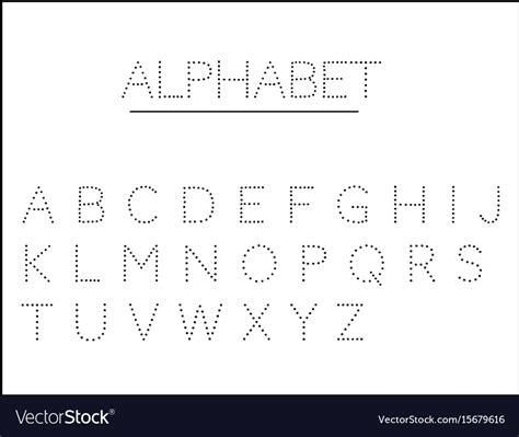 alphabet letters   dotted royalty  vector image