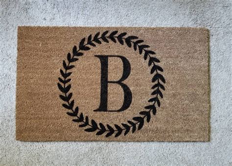 doormat coir doormat customized personalized initial monogram etsy