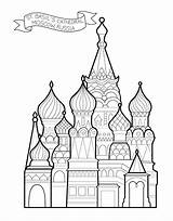 Cathedral Rusia Catedral Basilio Basils sketch template