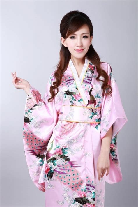 buy new arrival pink japanese women s satin kimono