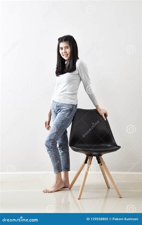 Asian Woman Sitting On The Chair Stock Image Image Of Beautiful Lady