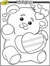 Coloring Crayola Pages Valentines Valentine Teddy Bear Printable Print sketch template