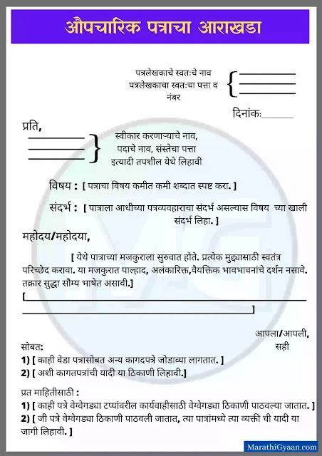 formal letters  marathi letter writing format letter writing