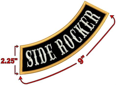 custom embroidered  side rocker patch motorcycle biker gear club mc