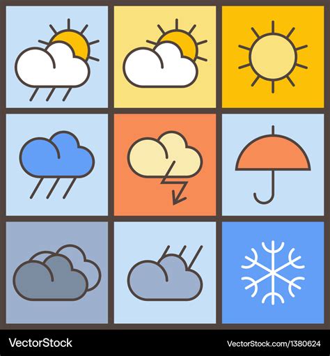 weather symbols royalty  vector image vectorstock