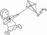 Kite Coloring Pages Caillou Flying Cartoons Coloring4free Printable Cartoon 1425 Kids Color Categories Getcolorings sketch template