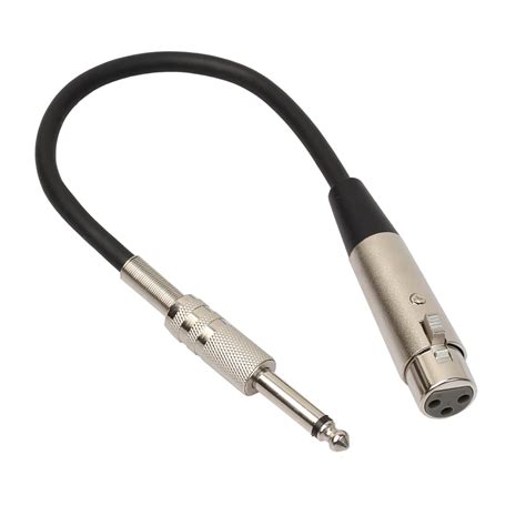 p xlr female jack   mm male plug stereo microphone adapter cable silver  audio