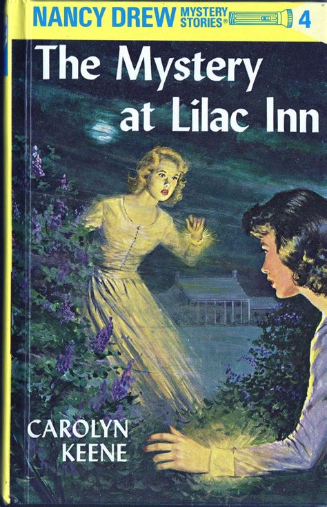 vintage book  mystery  lilac inn  nancy drew story hardback  glossy illustrated front
