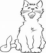 Kitten Color Clipart Coloring Cat Library sketch template