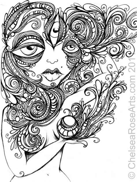 trippy coloring pages  adults bhw