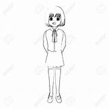 School Uniform Anime Drawing Getdrawings Girl sketch template