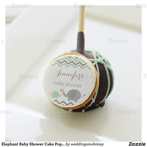 elephant baby shower cake pops green gray chevron elephant baby shower