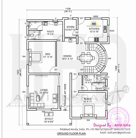 elevation   floor plan kerala home design  floor plans