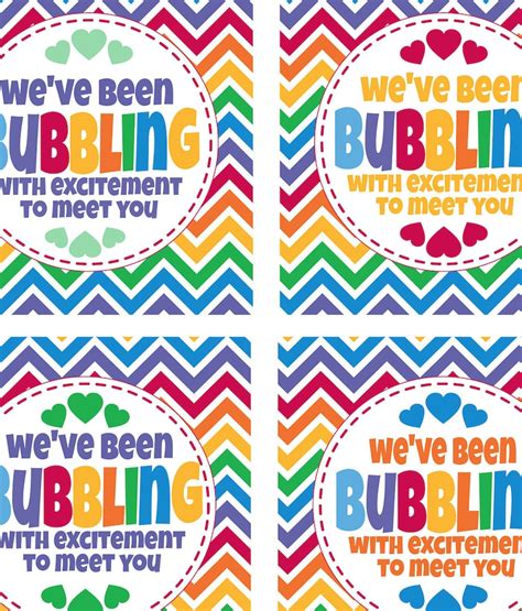bubbles gift tags weve  bubbling  excitement  etsy