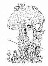 Doodle Coloring Pages Books Cute Detailed Mushroom Colouring Adult Choose Board Book sketch template