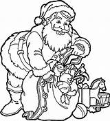 Coloring Christmas Printouts Santa Pages Colouring Kids Printables Toys Elves Printable Clipart Eve Teddy Bear Present Collection Library Stocking Central sketch template