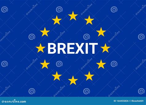 brexit symbol   european flag stock illustration illustration  market political
