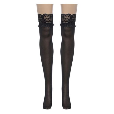 Black Lace Top Thigh High Stockings Nightclubs Pantyhose 3 73 Liked