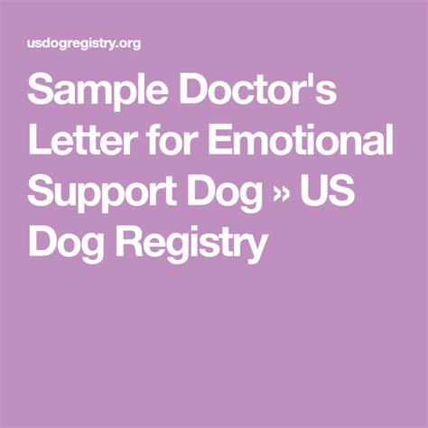 sample doctors letter  emotional support dog  dog registry
