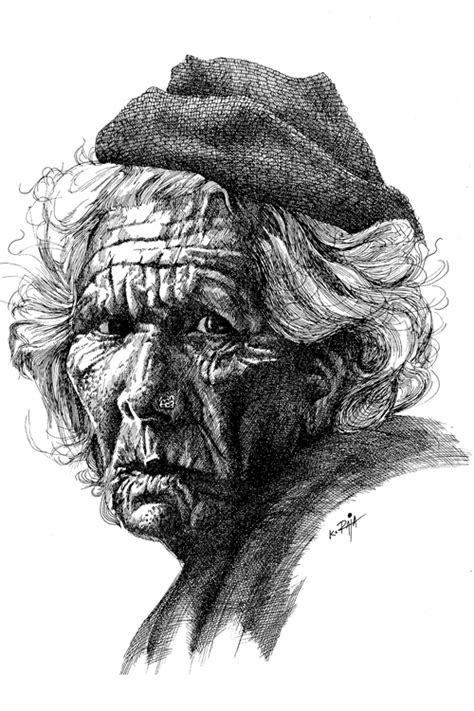 Old Women In Pen And Ink By Rajakrish On Deviantart
