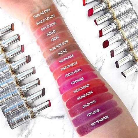 Swatches Of The Lorealmakeup Color Riche Shine Lipsticks 👄 This