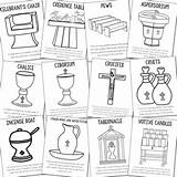 Catholic Coloring Altar Church Vessels Pages Furniture Ccd Posters Subject sketch template