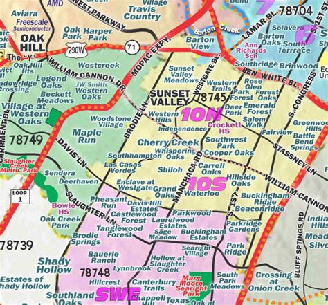 austin texas map  subdivisions  neighborhoods