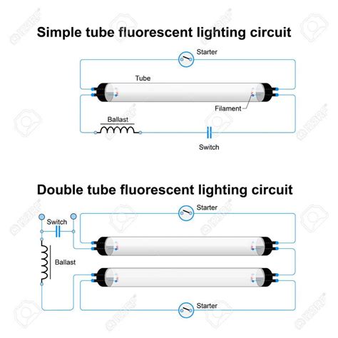 double fluorescent lamp circuit diagram