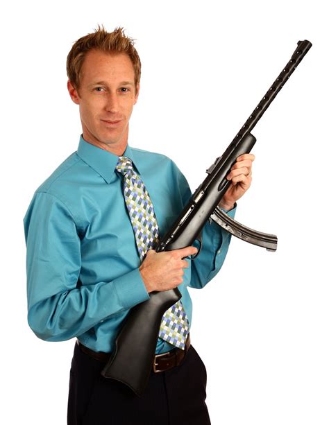 rifle  stock photo  young businessman holding  rifle