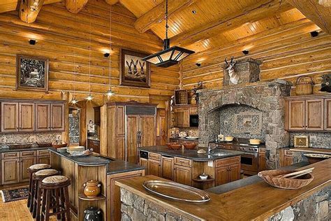 amazing log cabin kitchen design  inspire  homes
