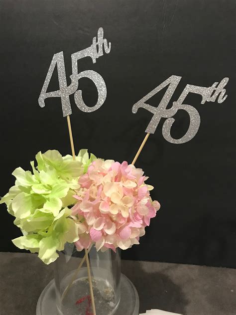 Set Of 3 Sticks Birthday Centerpiece 45th Anniversary 45th Etsy