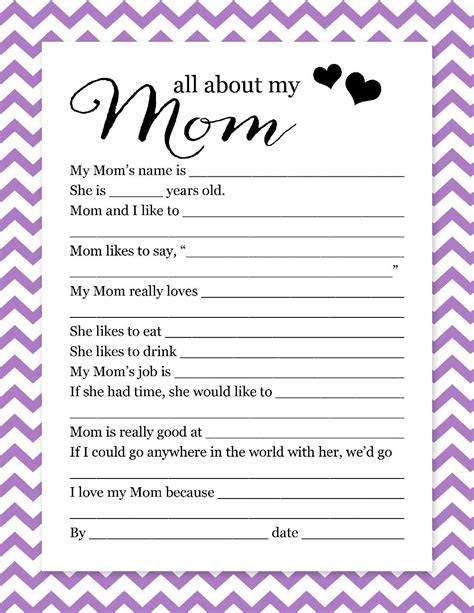 mothers day questionnaire mom  arted  love mom mothers day