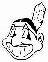 Cleveland Indians Logo Coloring Pages Clipart Baseball Cavaliers Stencil Wahoo Chief Printable Transparent Logos Mlb America Stock Indian Decal Browns sketch template
