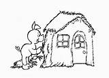 Pigs Little Three Coloring Pages House Houses Books Kids Getdrawings Getcolorings sketch template
