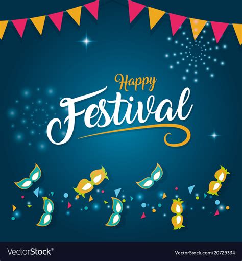 happy festival card royalty  vector image vectorstock