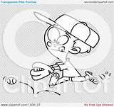 Chasing Bouncing Baseball Boy Illustration Cartoon Lineart Outline Royalty Clipart Vector Toonaday sketch template