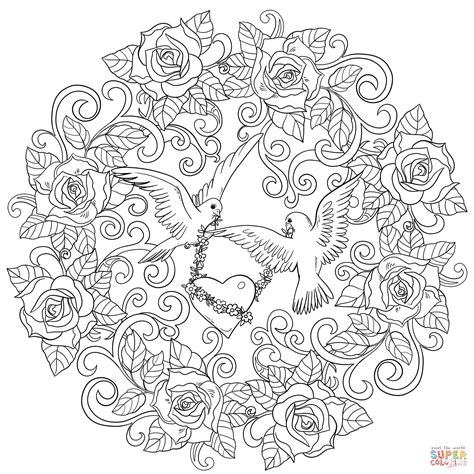 valentine mandala coloring pages