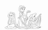 Coloring Pages Elsa Mermaid Rapunzel Anna Ariel Princess Visit Getcolorings sketch template