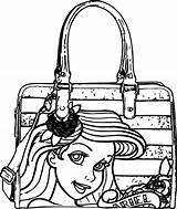Coloring Pages Handbag Bag Purse Ariel Mermaid Printable Getcolorings Getdrawings Template sketch template