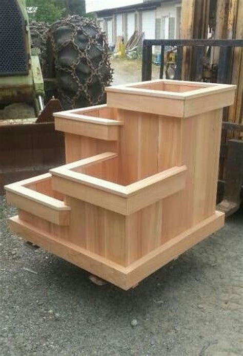 unique wooden box planter ideas   backyard landscaping design