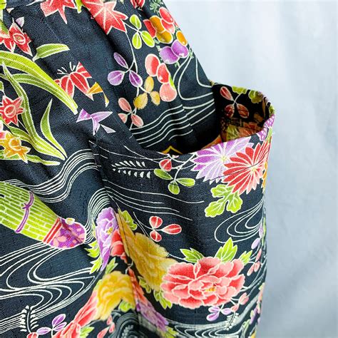Japanese Kimono Fabric Half Apron Vintage Pin Up Skirt