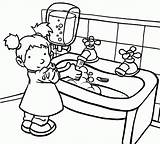 Washing Coloring Hand Hands Pages Drawing Sink Kids Child Sketch Handwashing Print Getdrawings Popular Coloringhome sketch template
