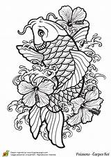 Carpe Koi Poisson Hugolescargot Coloriages Japonais Japon Escargot Visiter Koï Japonaise sketch template
