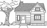 Coloring House Pages Houses Village Colouring Drawing Color Print Easy Dream Simple Sketch Only sketch template