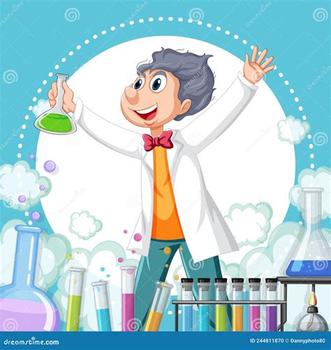 scientist experiment   lab  template stock vector