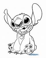 Stitch Coloring Lilo Pages Sitting Down Disneyclips Pdf sketch template
