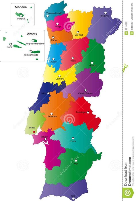 map  portugal portugal map designed  illustration   regions